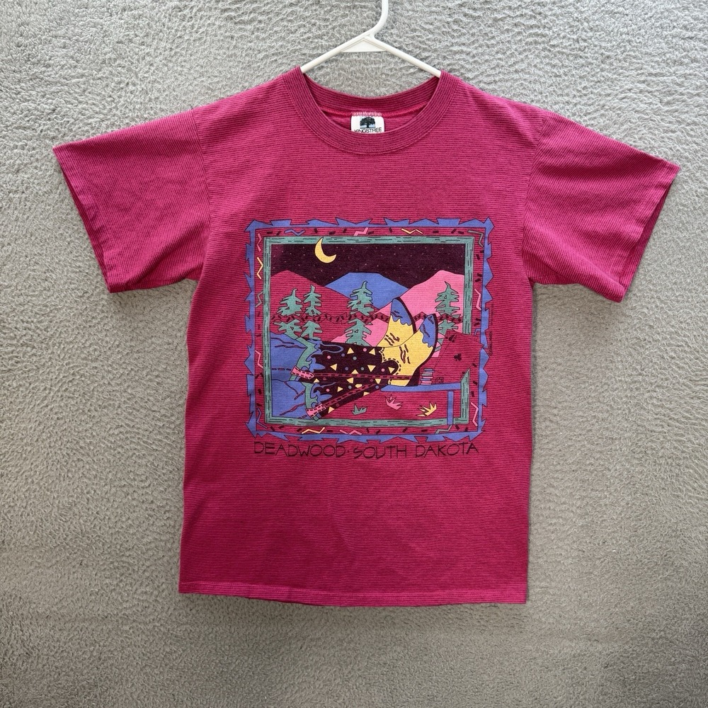 Vintage Kingstree Classic Shirt Adult Medium Pink Aztec Single Stitch 1990s